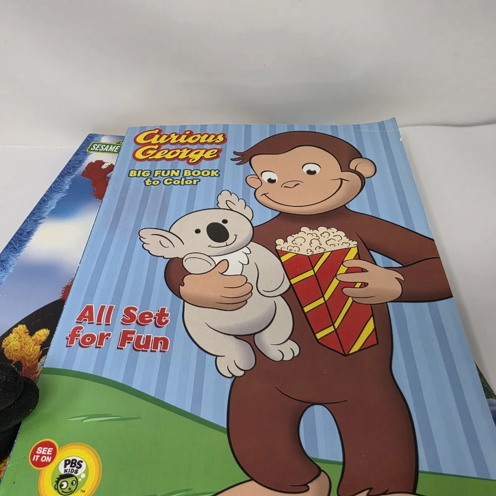 Coloring Books Curious George Care Bears Lot of 3